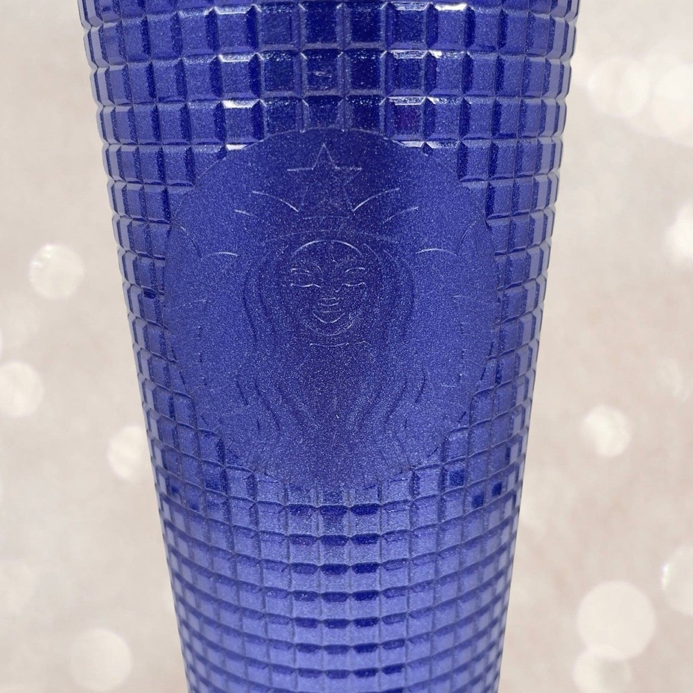 NWT Starbucks Cobalt Blue Grid Cold Cup - Venti - Tumbler - 24 oz - Summer 2023 - Picture 10 of 10